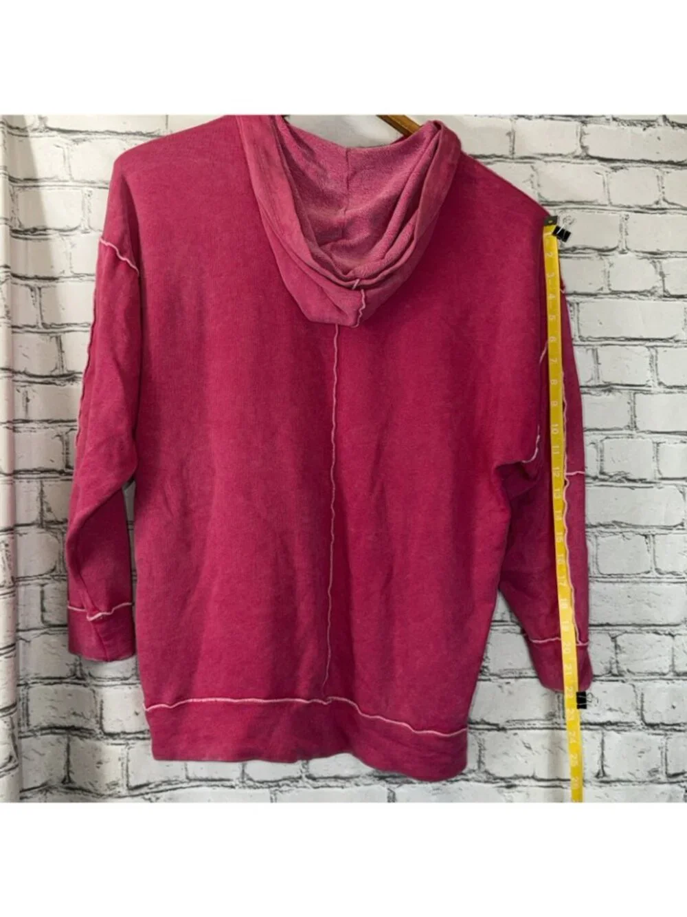 Wild Fable Sz M Pink Lightweight French Terry Pocket Casual Hoodie Sweatshirt - Picture 8 of 8